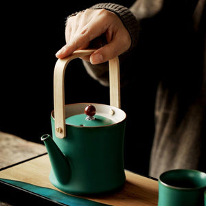 Pottery Japanese-style girder teapot