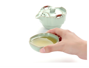 Portable ceramic travel tea set with travel bag