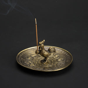 Zodiac metal incense holder set
