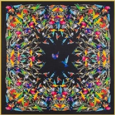 Black Bird silk scarf