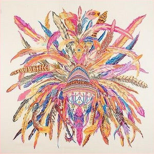 Indian feather silk scarf