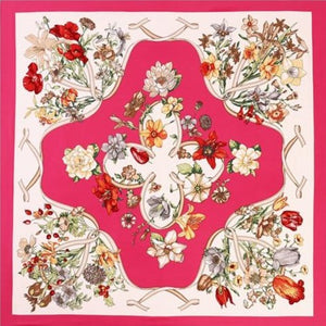 Floral Red silk scarf
