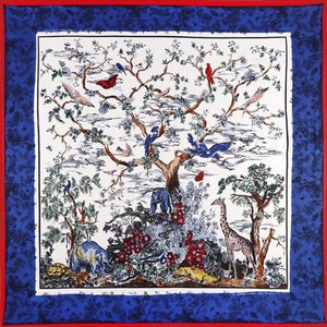 Forest blue silk scarf