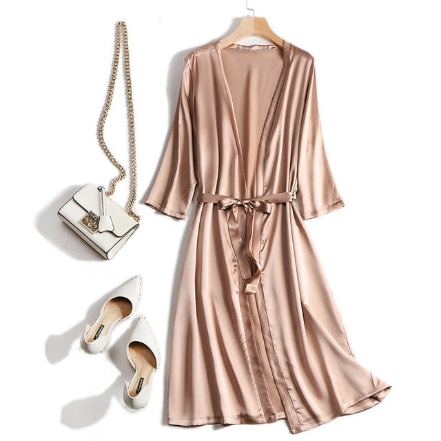 100% Mulberry Silk Robe