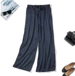 100% Silk loose long pants