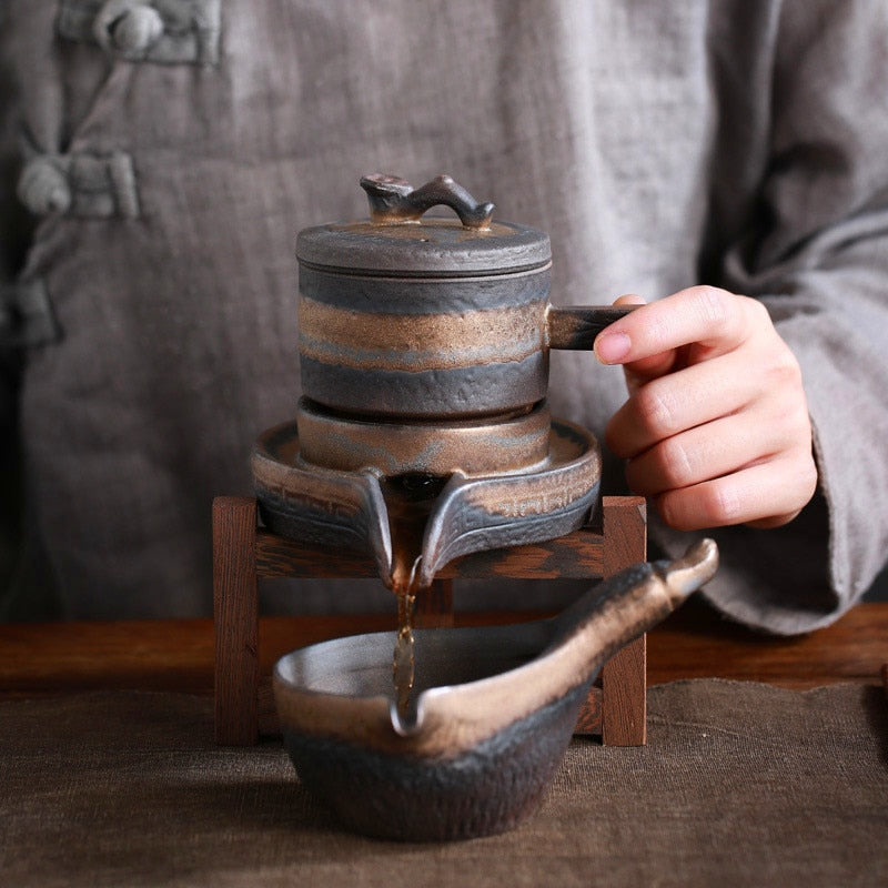 Stone grinding tea set