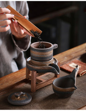 Stone grinding tea set
