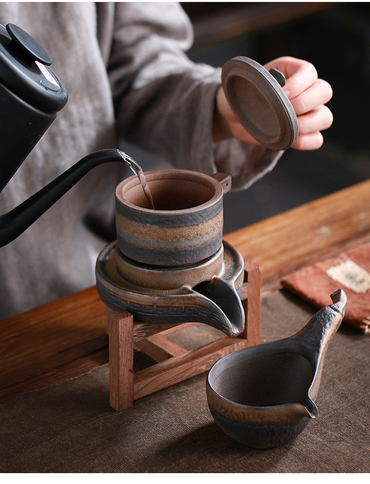 Stone grinding tea set