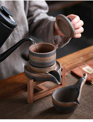 Stone grinding tea set