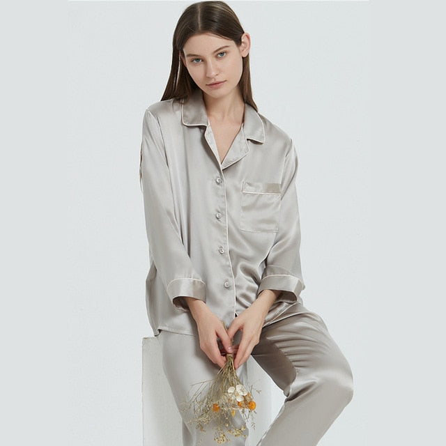 100% Mulberry Luxury Silk Pajama Set