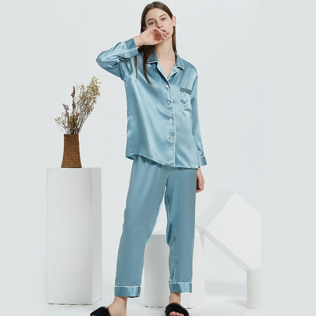 100% Mulberry Luxury Silk Pajama Set