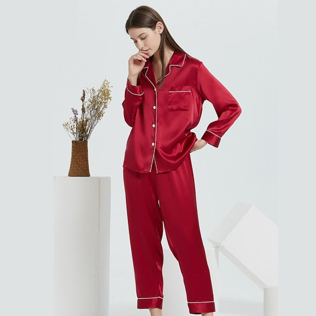 100% Mulberry Luxury Silk Pajama Set