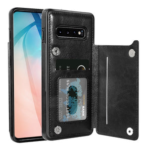 Leather Flip Wallet Case For Samsung