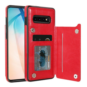Leather Flip Wallet Case For Samsung