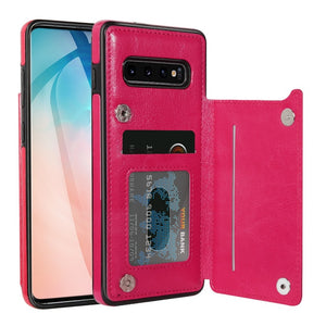 Leather Flip Wallet Case For Samsung