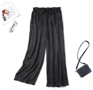 100% Silk loose long pants