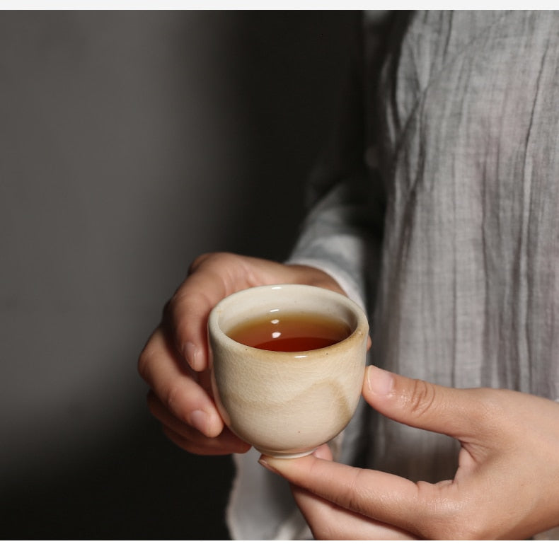 Ceramic glazed tea bowl
