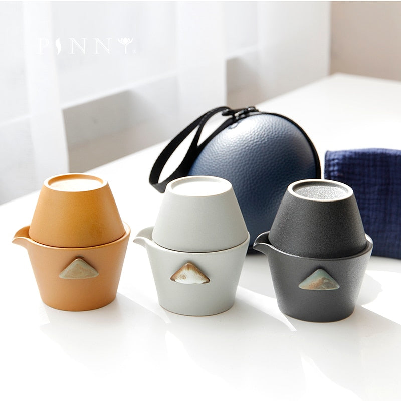Ceramic Japanese style portable tea set