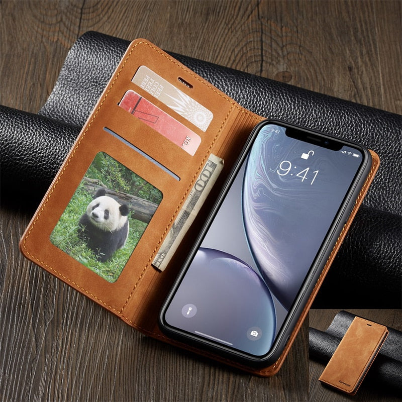 Leather Flip Phone Case for iPhone