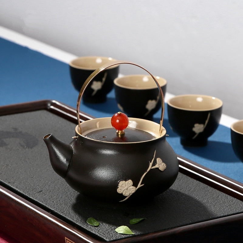 Japanese style ceramic tea pot