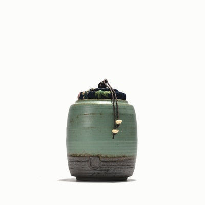 Handmade ceramic sealed tea canister