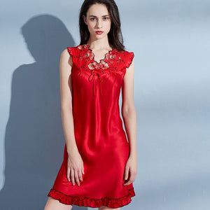 100% Silk Ruffled Nightgown